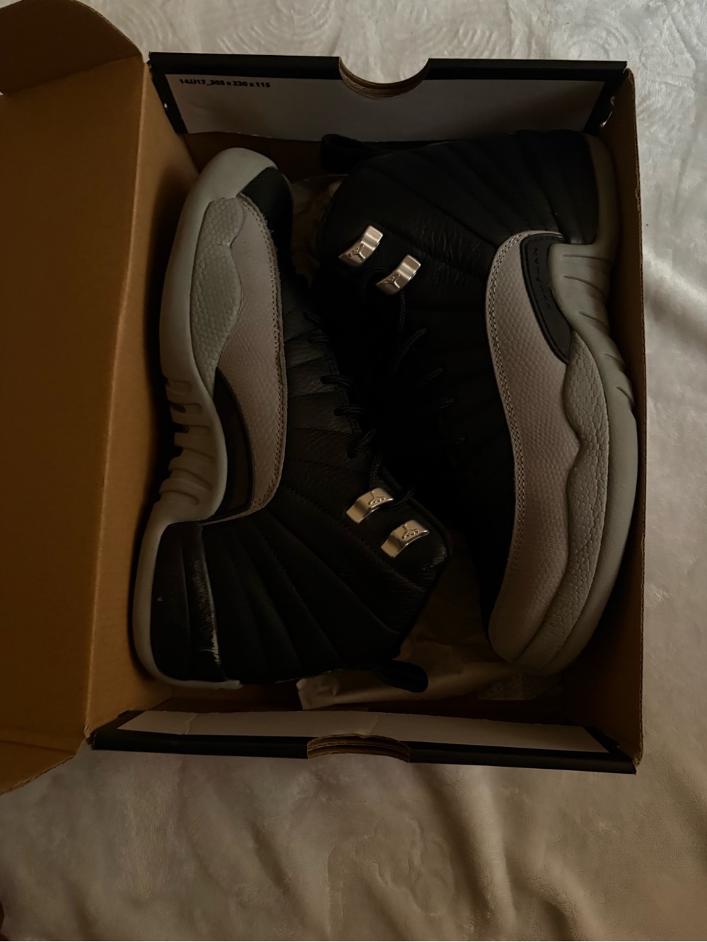 Grey and black Jordan 12